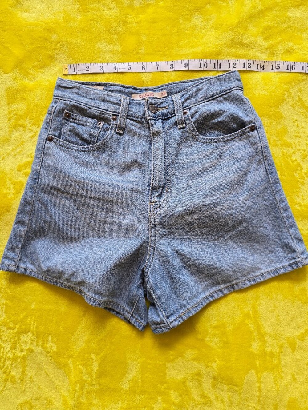 Levi's shorts denim blue hemmed womans size 24